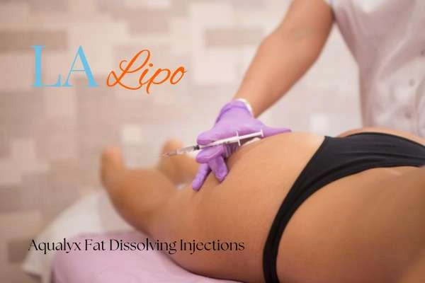 Woman having fat dissolving injections North Wembley on thighs