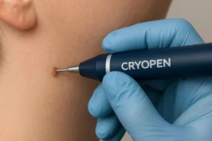 Person receiving skin tag removal North Wembley