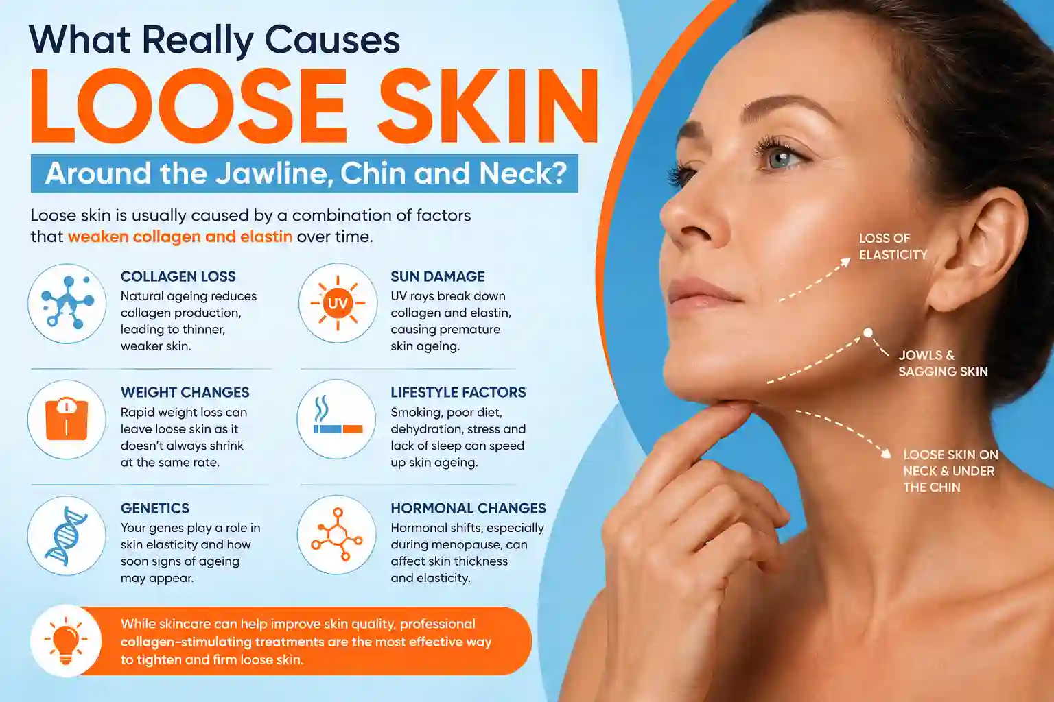 What Really Causes Loose Skin Around the Jawline, Chin and Neck North Wembley?